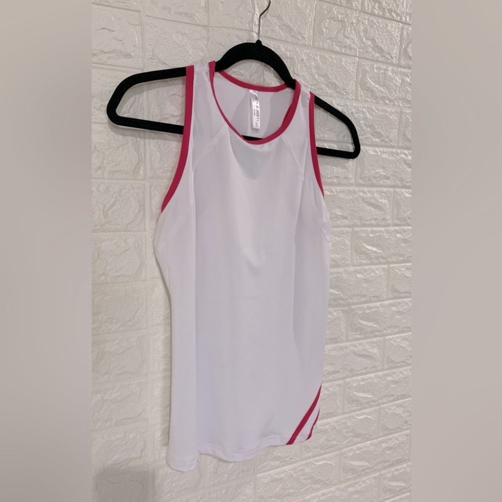BNWT INPHORM LIGHTWEIGHT TANK | WHITE PINK | UPF SUN PROTECTION MOISTURE WICKING - Picture 2 of 6